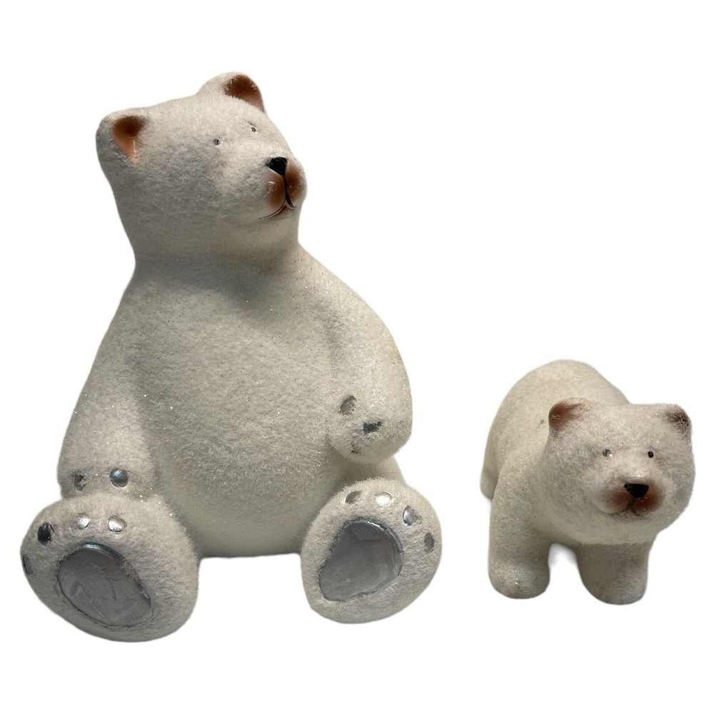 Bears White Large‎ And Small Ceramic Textured